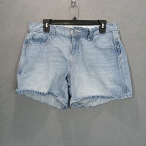Hollister Low Rise Baggy Shorts Womens 27 Blue Denim Light Wash Cotton Casual